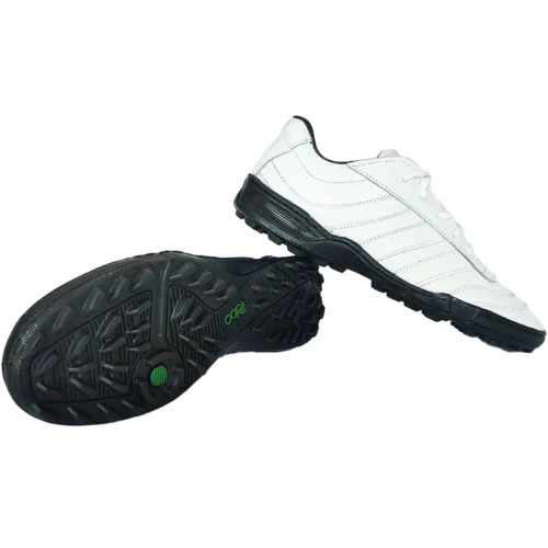 Sm4 Botines De Cuero Blanco Fútbol 5