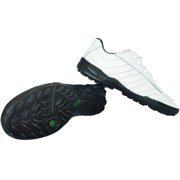 SM-SM4-F5-TF-5-LIS-1 Sm4 Botines De Cuero Blanco Fútbol 5