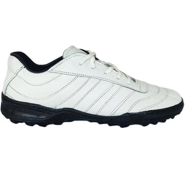 Sm4 Botines De Cuero Blanco Fútbol 5