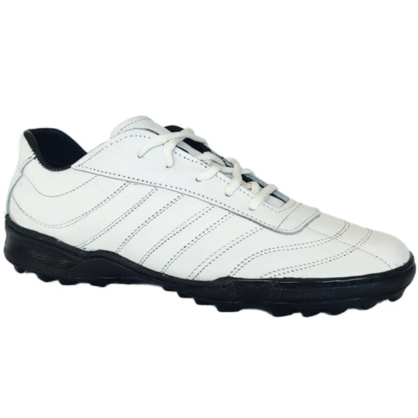 SM-SM4-F5-TF-5-LIS-3 Sm4 Botines De Cuero Blanco Fútbol 5