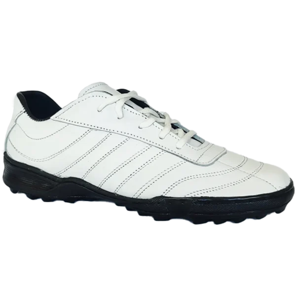 Sm4 Botines De Cuero Blanco Fútbol 5